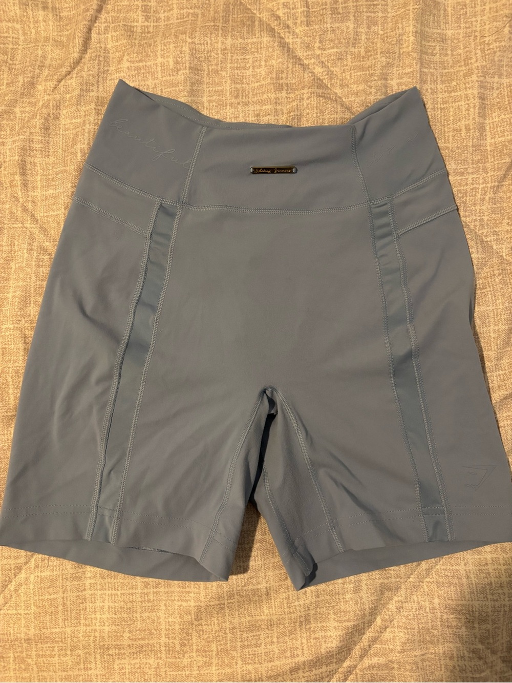 Gymshark Women's High-Waist Light Blue Bike Shorts